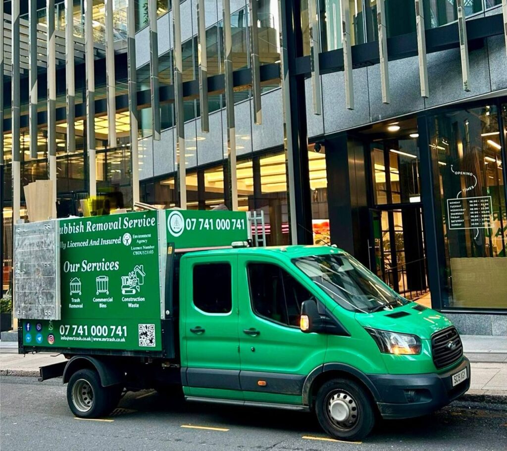MrTrashLondon van on a rubbish clearance job at a London office building
