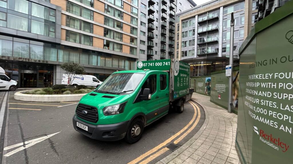 MrTrashLondon van during a waste collection in central London