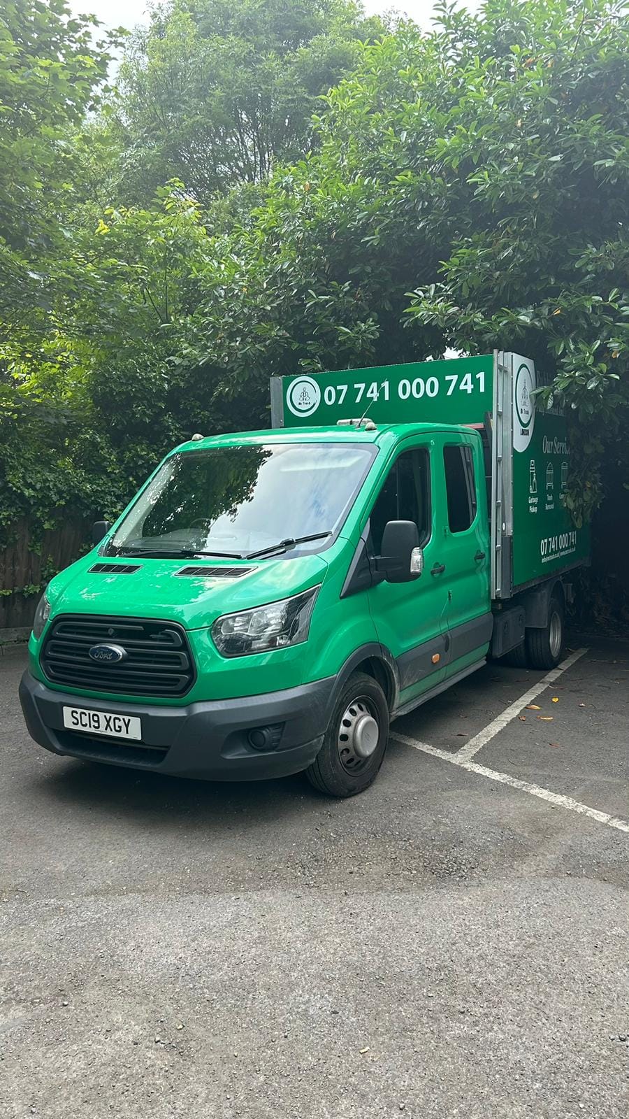 MrTrashLondon green van ready for a garden waste collection